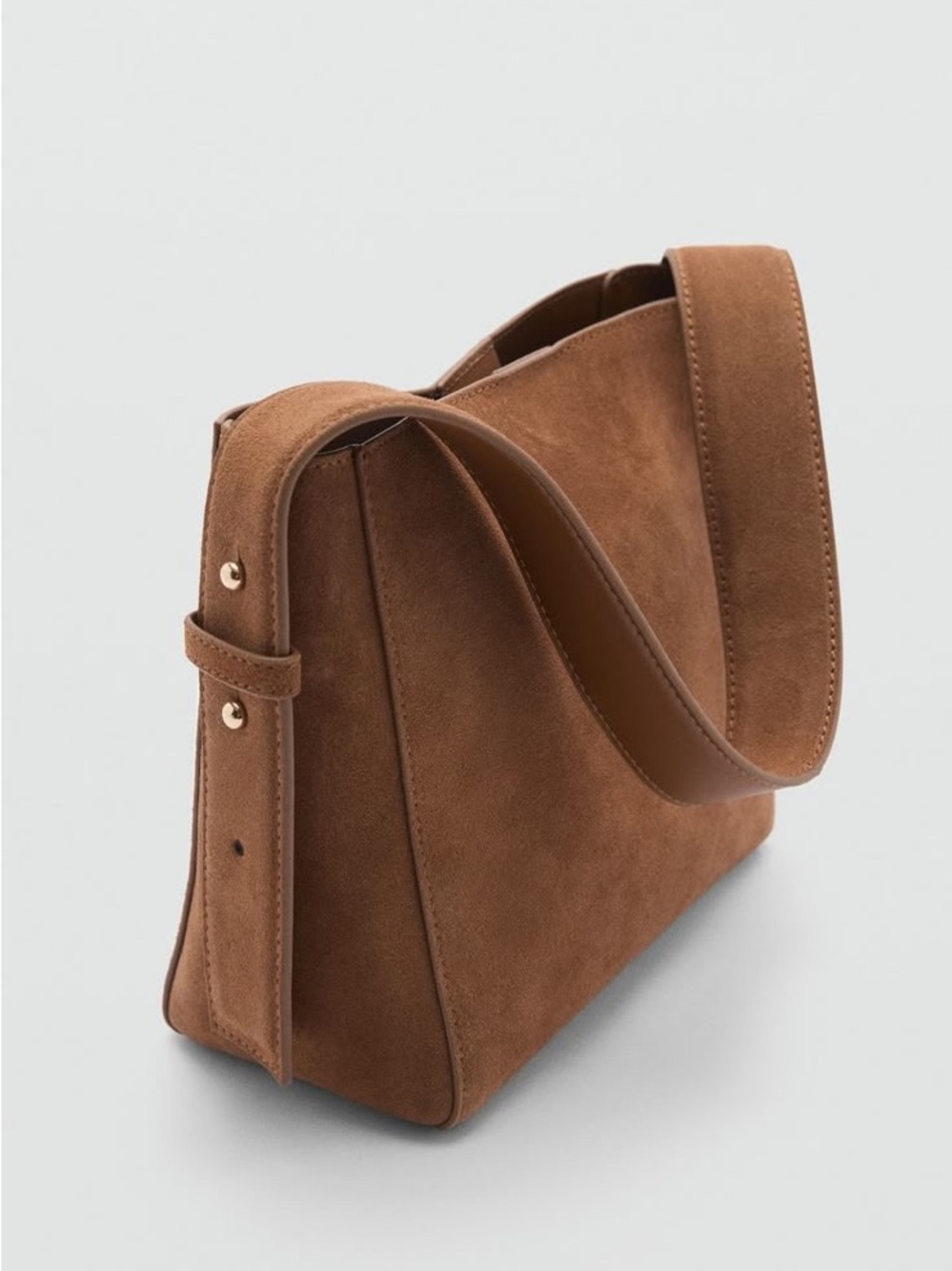 Mango Brown Suede Mini Shoulder Bag